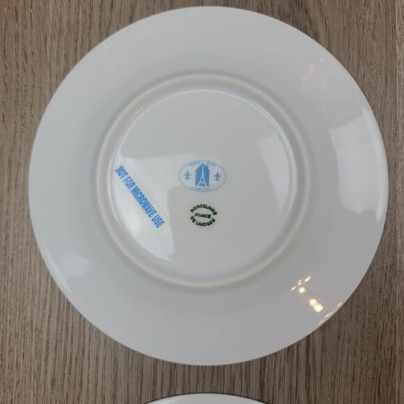 French Home De Limoges France 4 Porcelain Plates with Fruits - Picture 7 of 10